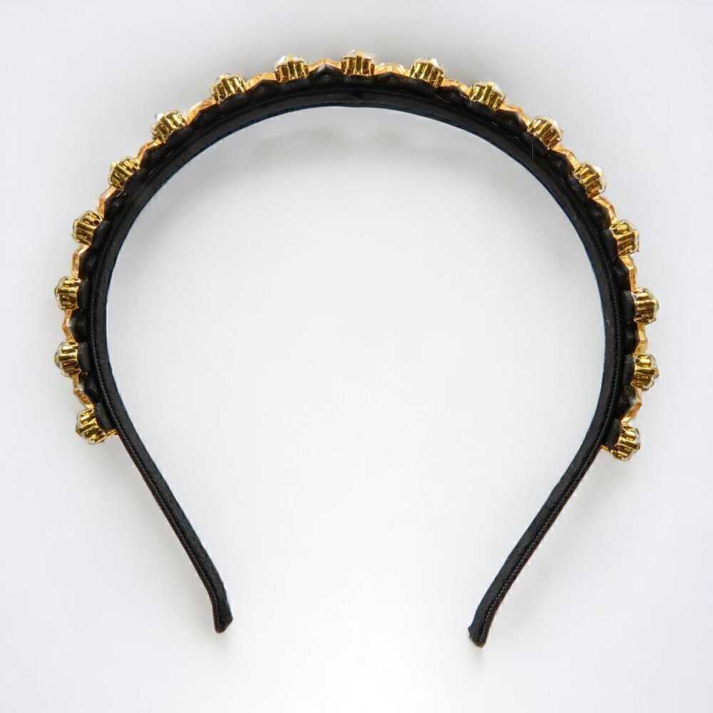 Gold Rhinestone Statement Headband | Velvet Lined - Picture 5 of 6